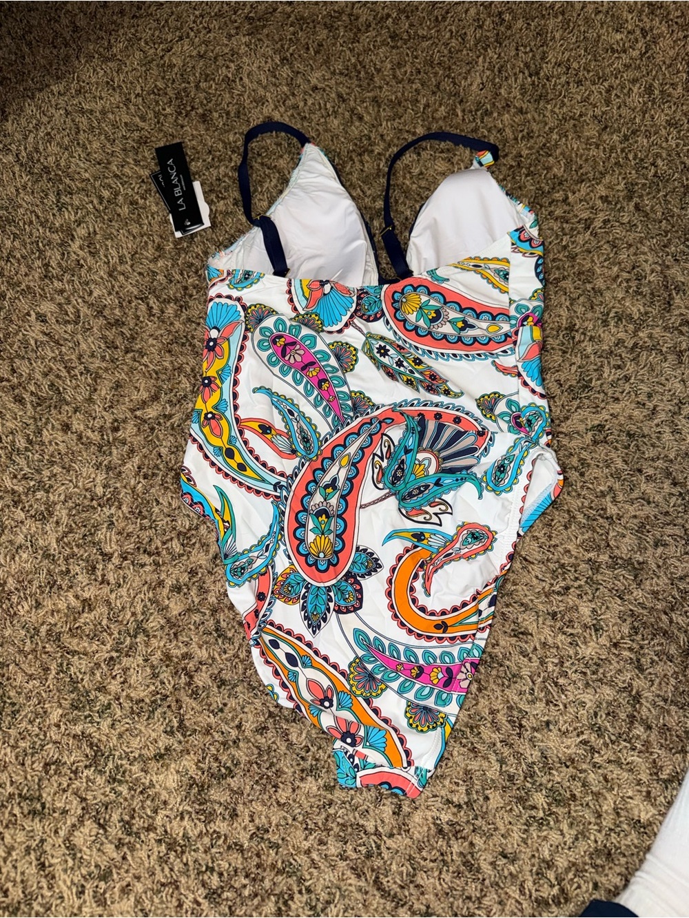 NWT! La Blanca One Piece Pave the Way Paisley Swimsuit - Size 8 (MSRP $135) - Picture 4 of 6
